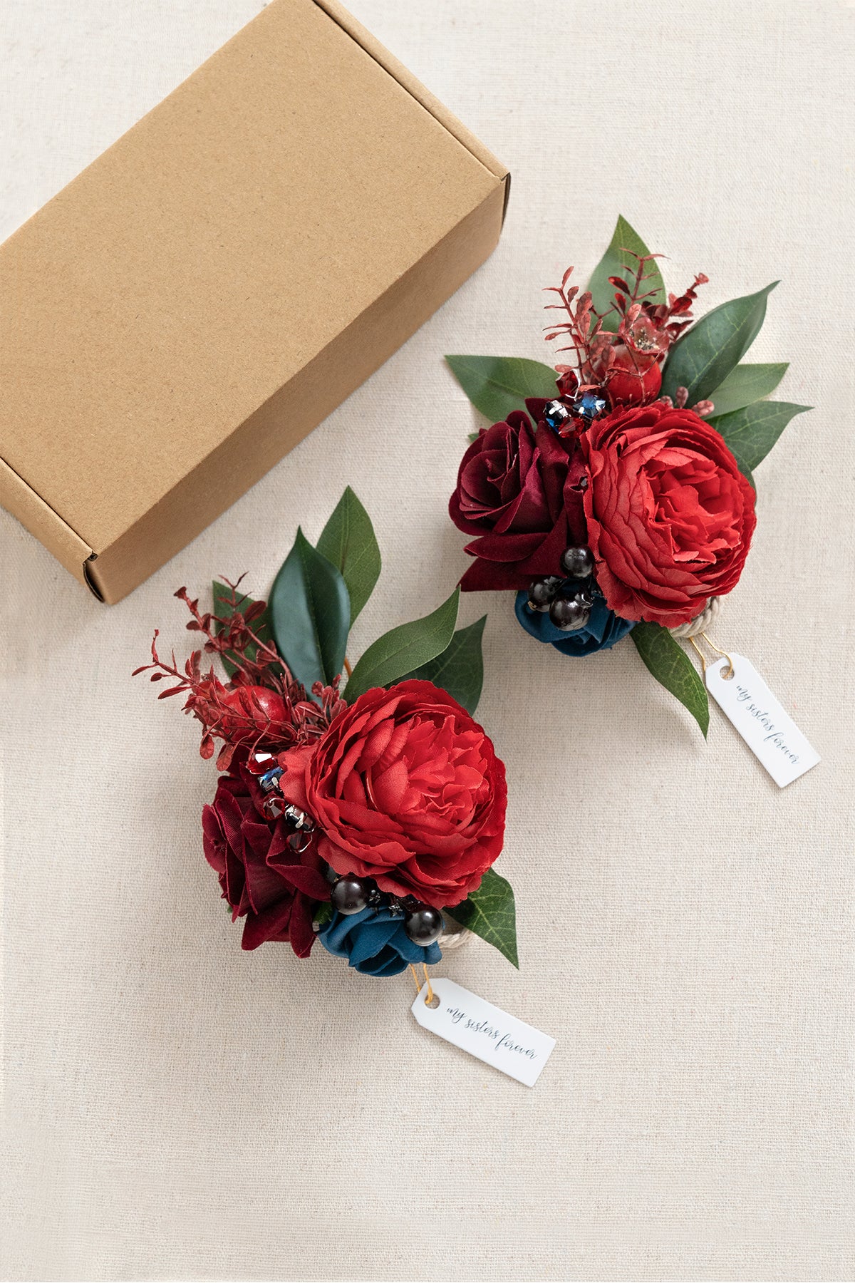 corsage ideas for burgundy dress Burgundy Corsage Wedding Party Flower – Rinlong Flower main image 1